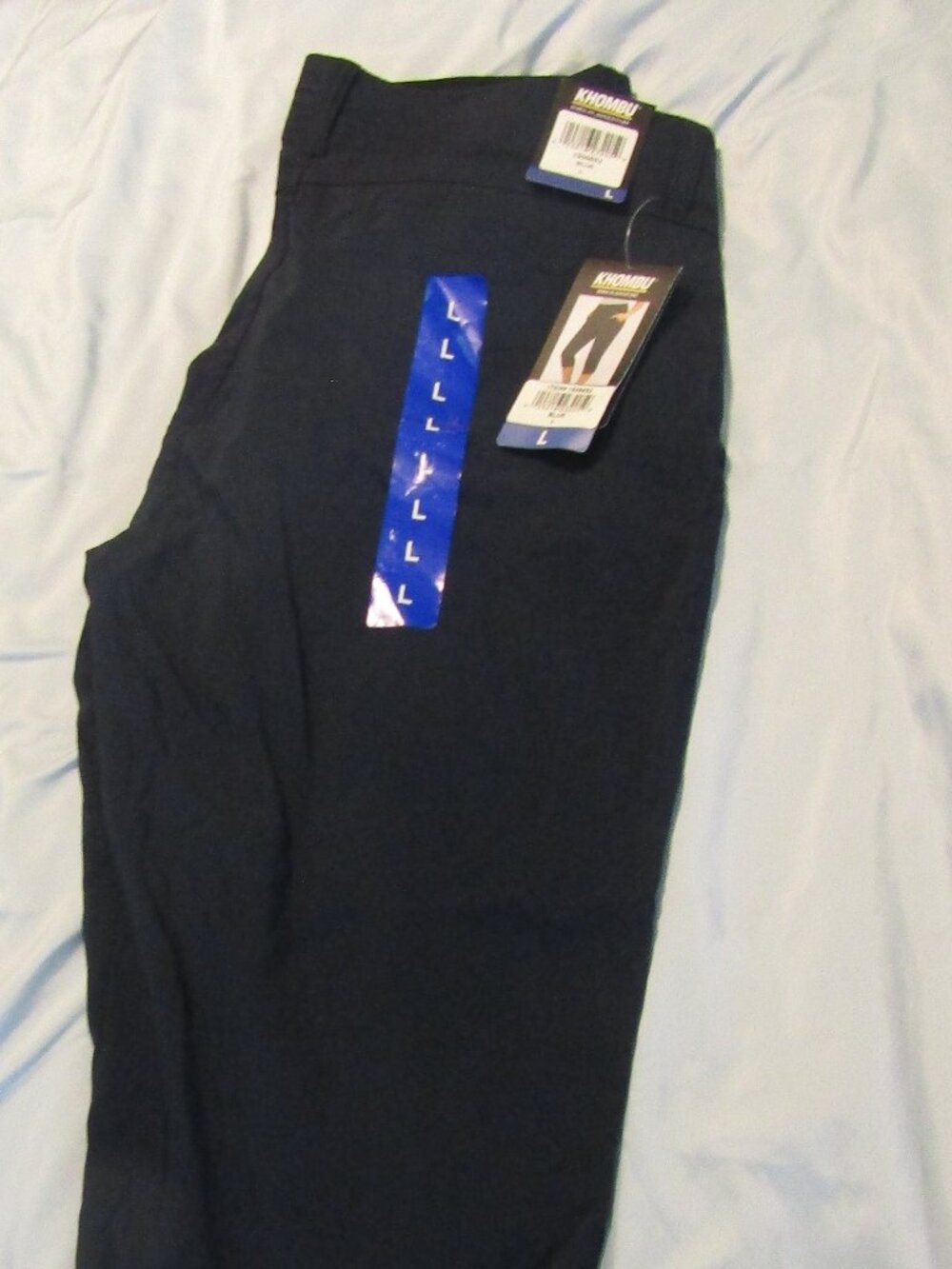 NWT KHOMBU Women's Hiking Capri PANTS Navy Blue Stretch Outdoor Crop Size L